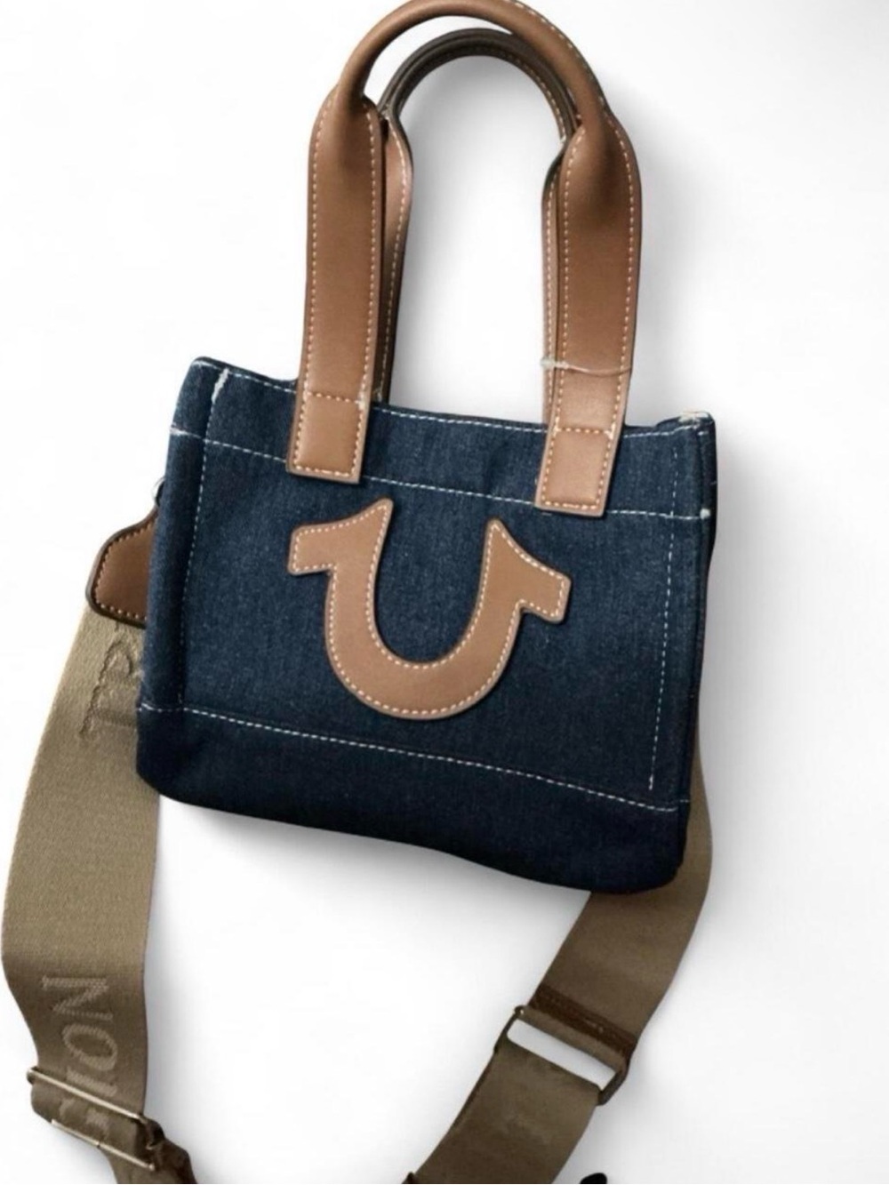 True Religion Denim Mini Tote Bag Crossbody Y2K Horseshoe